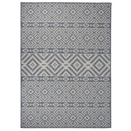 Walplus Outdoor Flatweave Rug 200X280 Cm Blue Stripes - thumbnail 1