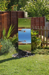 Primrose Double Sided Curved Stainless Steel Water Wall With Reservoir 130Cm - thumbnail 2
