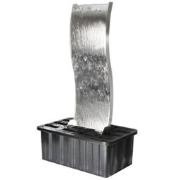 Primrose Double Sided Curved Stainless Steel Water Wall With Reservoir 130Cm - thumbnail 7