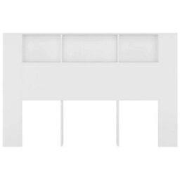 Vidaxl Headboard Cabinet White 160X18.5X104.5 Cm Headboard Cabinets - thumbnail 4