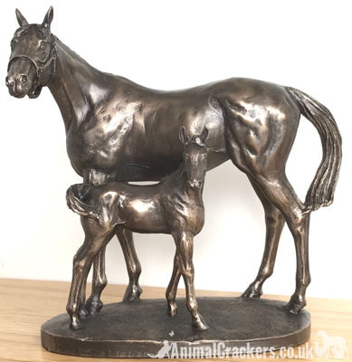 Animal Crackers Horse And Foal Figurine In Solid Cold Cast Bronze Designed By David Geenty - image 1