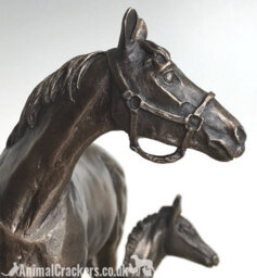 Animal Crackers Horse And Foal Figurine In Solid Cold Cast Bronze Designed By David Geenty - thumbnail 6