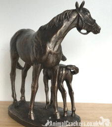 Animal Crackers Horse And Foal Figurine In Solid Cold Cast Bronze Designed By David Geenty - thumbnail 5