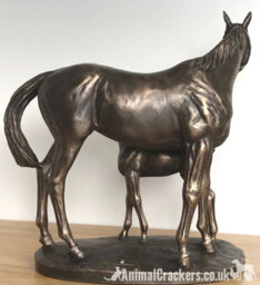 Animal Crackers Horse And Foal Figurine In Solid Cold Cast Bronze Designed By David Geenty - thumbnail 4