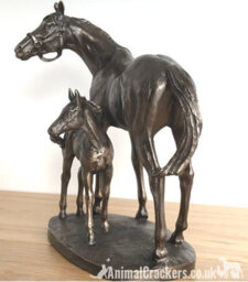 Animal Crackers Horse And Foal Figurine In Solid Cold Cast Bronze Designed By David Geenty - thumbnail 3