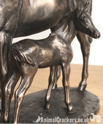 Animal Crackers Horse And Foal Figurine In Solid Cold Cast Bronze Designed By David Geenty - thumbnail 2