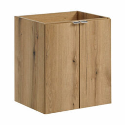 Heze Furniture Dove 2 Door Bathroom Cabinet Vanity Unit With Built-In Basin 50Cm In Evoke Oak - thumbnail 2