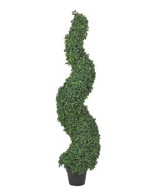 Beliani 120Cm Artificial Potted Spiral Tree Green For Indoor And Outdoor Decor - No Assembly - image 1