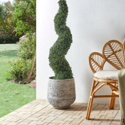 Beliani 120Cm Artificial Potted Spiral Tree Green For Indoor And Outdoor Decor - No Assembly - thumbnail 2