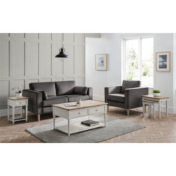 Ashfield Grey Lacquered Lamp Table With 1 Drawer - thumbnail 2