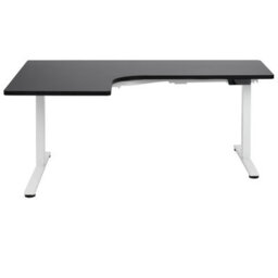 Beliani Electric Adjustable Corner Desk Destines Black/ White 160 Cm 109 Cm Left Hand - thumbnail 5