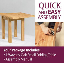 Hallowood Furniture Waverly Oak Small Folding Table - thumbnail 7
