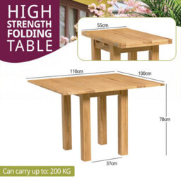 Hallowood Furniture Waverly Oak Small Folding Table - thumbnail 3