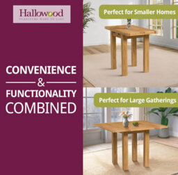 Hallowood Furniture Waverly Oak Small Folding Table - thumbnail 5