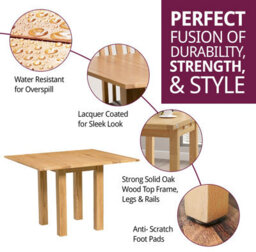 Hallowood Furniture Waverly Oak Small Folding Table - thumbnail 2