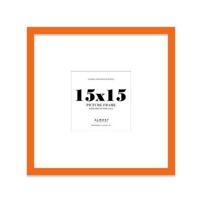 "15X15"" Orange Picture Frame - 15X15"" Square Frame With 11X11"" Mount For 15X15""/11X11"" Pictures Moderrn Style Thin Edge, 1 Pack" - image 1