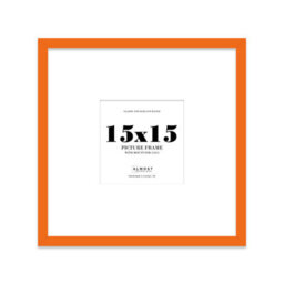 "15X15"" Orange Picture Frame - 15X15"" Square Frame With 11X11"" Mount For 15X15""/11X11"" Pictures Moderrn Style Thin Edge, 1 Pack" - thumbnail 1