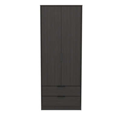 Madrid 2 Door 2 Drawer Wardrobe In Black Ash (Ready Assembled)