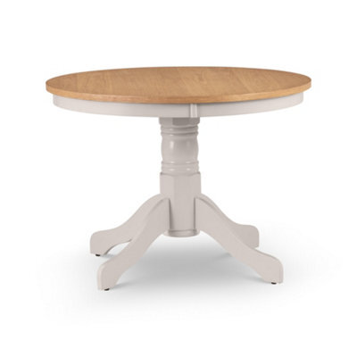 Oakham Premium Davenport 106Cm Round Pedestal Dining Table - Oak & Elephant Grey - image 1