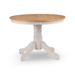 Oakham Premium Davenport 106Cm Round Pedestal Dining Table - Oak & Elephant Grey