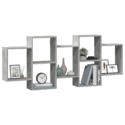 Berkfield Wall Shelf Concrete Grey 159X18X65 Cm Engineered Wood - thumbnail 3