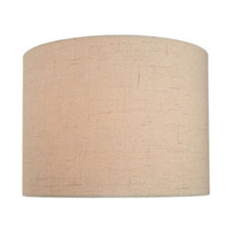 Happy Homewares Contemporary And Sleek Taupe Textured 10 Linen Fabric Drum Lamp Shade 60W Max - thumbnail 5