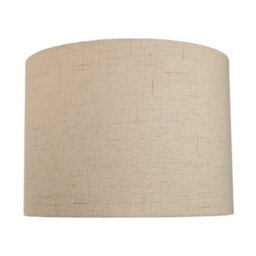 Happy Homewares Contemporary And Sleek Taupe Textured 10 Linen Fabric Drum Lamp Shade 60W Max - thumbnail 1