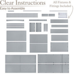 Christow Grey Double Wardrobe With Drawer 2 Door Bedroom Storage Furniture Cupboard - thumbnail 6