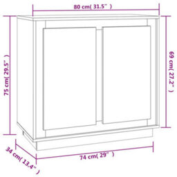 Vidaxl Sideboard Concrete Grey 80X34X75 Cm Engineered Wood - thumbnail 8