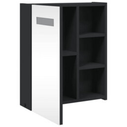 Berkfield Bathroom Mirror Cabinet With Led Light Black 45X13X52 Cm - thumbnail 5