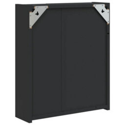 Berkfield Bathroom Mirror Cabinet With Led Light Black 45X13X52 Cm - thumbnail 8