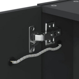Berkfield Bathroom Mirror Cabinet With Led Light Black 45X13X52 Cm - thumbnail 9