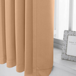 Aspire Homeware Beige Plain Blackout Curtain Room Darkening Pencil Pleat Curtain Pair (W)168Cm X (D)137Cm With Tie Back Pair - thumbnail 8