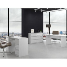 SquareBoxx Keaton Gloss White 6 Drawer Double Freestanding Chest Of Drawers (40 X 81 X 106Cm - D X H X W) - thumbnail 4