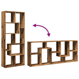 Berkfield Room Divider Bookcase Old Wood 67X25X161.5 Cm Engineered Wood - thumbnail 8
