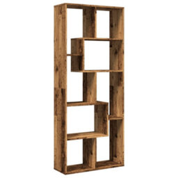 Berkfield Room Divider Bookcase Old Wood 67X25X161.5 Cm Engineered Wood - thumbnail 7