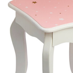 Teamson Kids Play Vanity Table Set, Children's Dressing Table With Mirror & Stool, Twinkle Stars, Pink/white - thumbnail 6