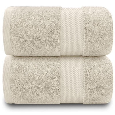 Gc Gaveno Cavailia 2Pk Miami Bath Sheet 90X140 Cream 700 Gsm Quick Drying & Super Absorbent Bath Sheet Set