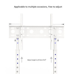 White Tall TV Floor Stand Adjustable Height Corner Home Office - thumbnail 4