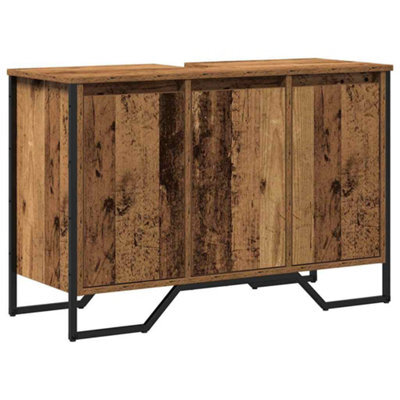 Berkfield Stylish Bathroom Sink Cabinet Old Wood 91X35X60 Cm Engineered Wood - image 1