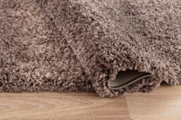 Desire Rugs Plain Living Room Shaggy Area Rugs Taupe Round 120X120 Cm - thumbnail 4