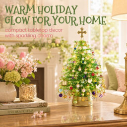 Amorly Diy Illuminated 3D Beaded Christmas Tree Craft Kit, Pastel Light Green, Tabletop Festive Decor, Colourful Beads & Ornament Charms - thumbnail 3