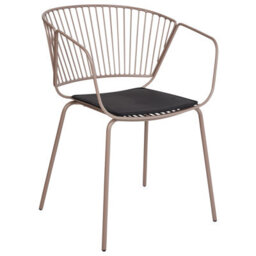 Beliani Set Of 2 Dining Chairs Rigby Metal Beige - thumbnail 4