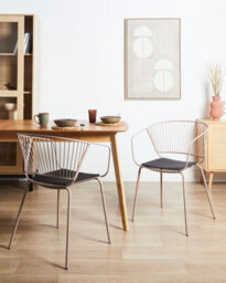 Beliani Set Of 2 Dining Chairs Rigby Metal Beige - thumbnail 2