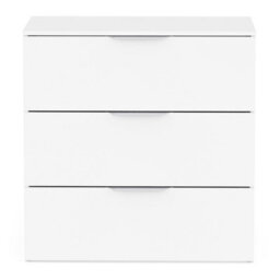 FurniComp LTD Furnicomp Chicago 3 Drawer 80Cm Chest Of Drawers - Matt White - thumbnail 3