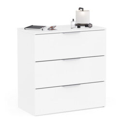 FurniComp LTD Furnicomp Chicago 3 Drawer 80Cm Chest Of Drawers - Matt White - thumbnail 1