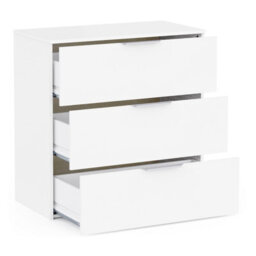 FurniComp LTD Furnicomp Chicago 3 Drawer 80Cm Chest Of Drawers - Matt White - thumbnail 5