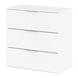 FurniComp LTD Furnicomp Chicago 3 Drawer 80Cm Chest Of Drawers - Matt White - thumbnail 4
