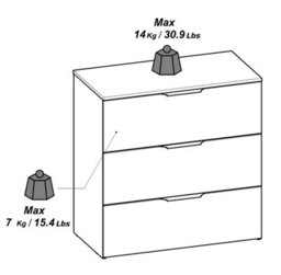 FurniComp LTD Furnicomp Chicago 3 Drawer 80Cm Chest Of Drawers - Matt White - thumbnail 8