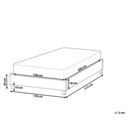 Beliani Bed Without Headboard Boucle Roanne 140 X 200 Cm (Eu Double) Light Beige - thumbnail 3